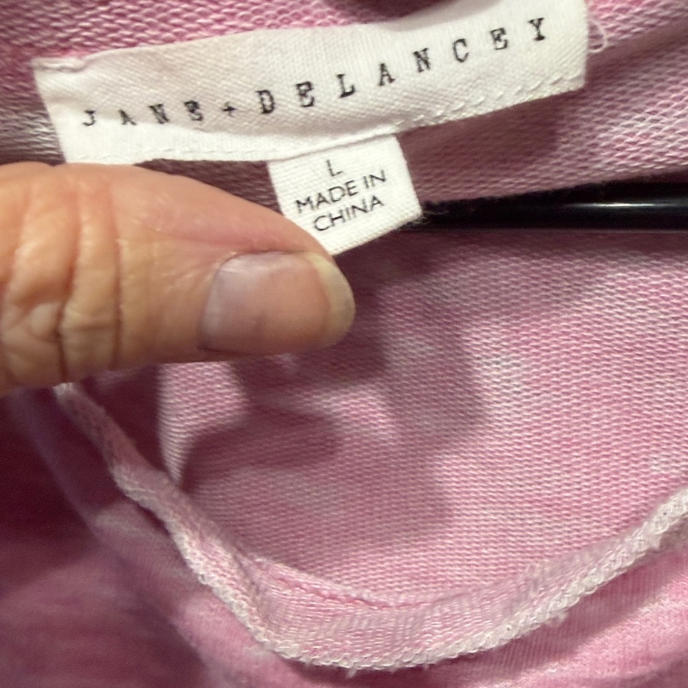 Jane + Delancey Pink Long Sleeve Top Shoulder Buttons Size L - Picture 3 of 5